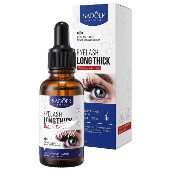 SADOER Serum odżywka do rzęs i brwi zagęszczająca z olejem rycynowym 30ml
