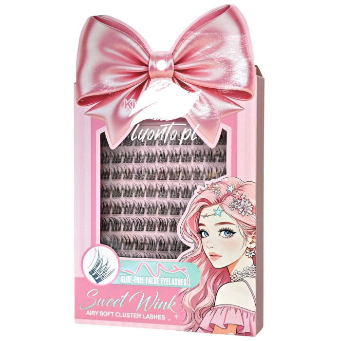 Sztuczne rzęsy w kępkach bez kleju Kiss Beauty Sweet Wink 120 kępek