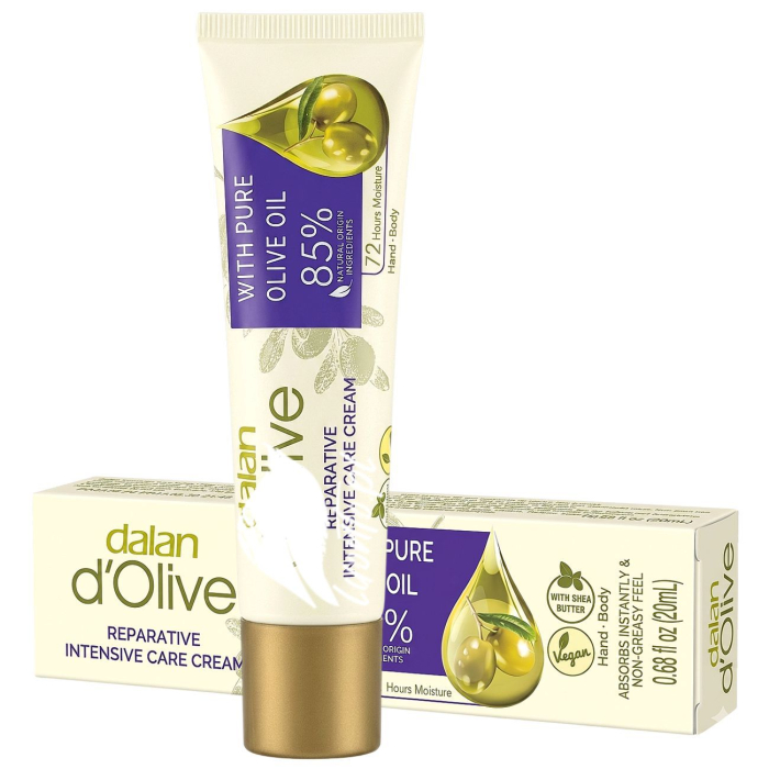 Dalan d'Olive Intensywnie Regenerujący Krem do Rąk i Ciała z Oliwą z Oliwek i Masłem Shea 20ml