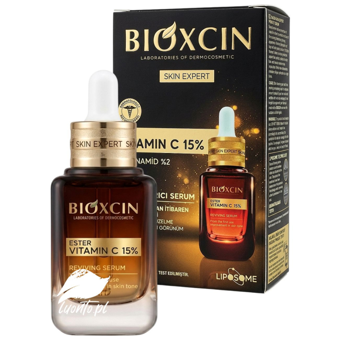 Bioxcin Skin Expert Reviving Serum – Rewitalizujące serum do twarzy z witaminą C Ester 15% i Niacynamidem 2% 30ml
