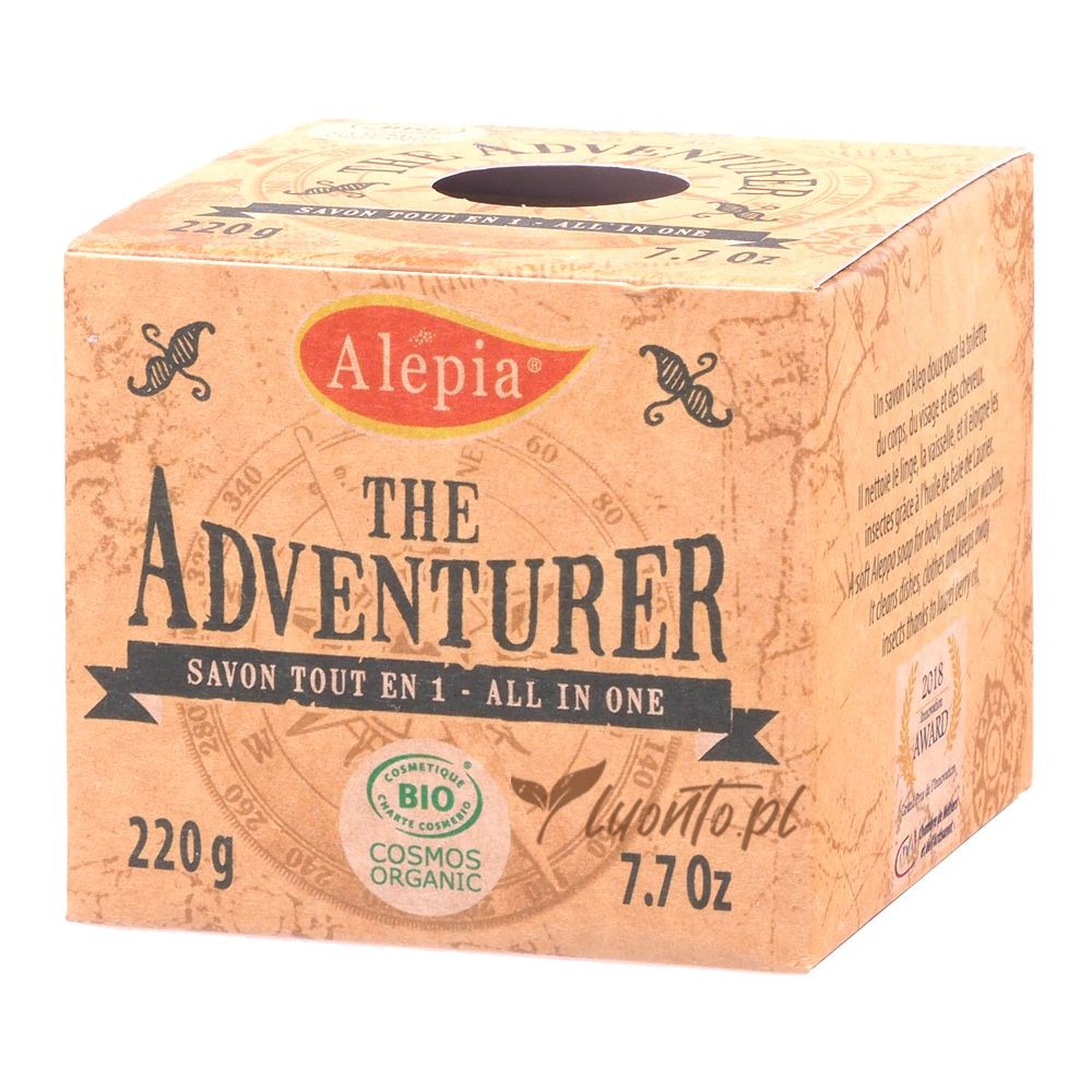 Mydło uniwersalne Bio Aleppo L'aventurier 220 gr. Alepia