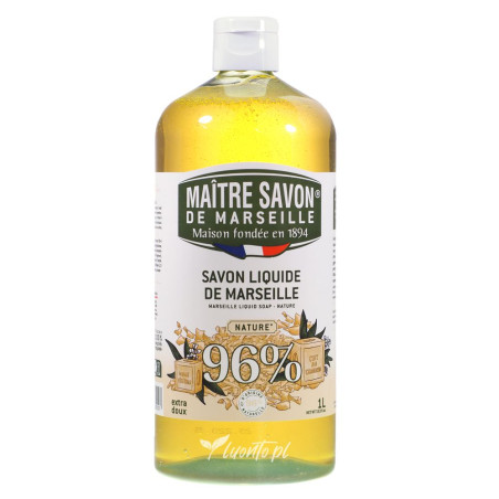 Mydło marsylskie w płynie Maitre Savon 1000 ml naturalne - uzupełnienie