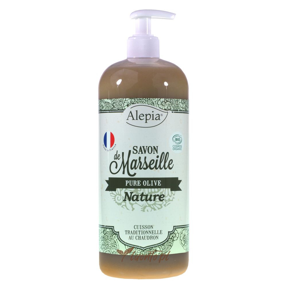 Mydło marsylskie w płynie Alepia 1000 ml naturalne - pompka