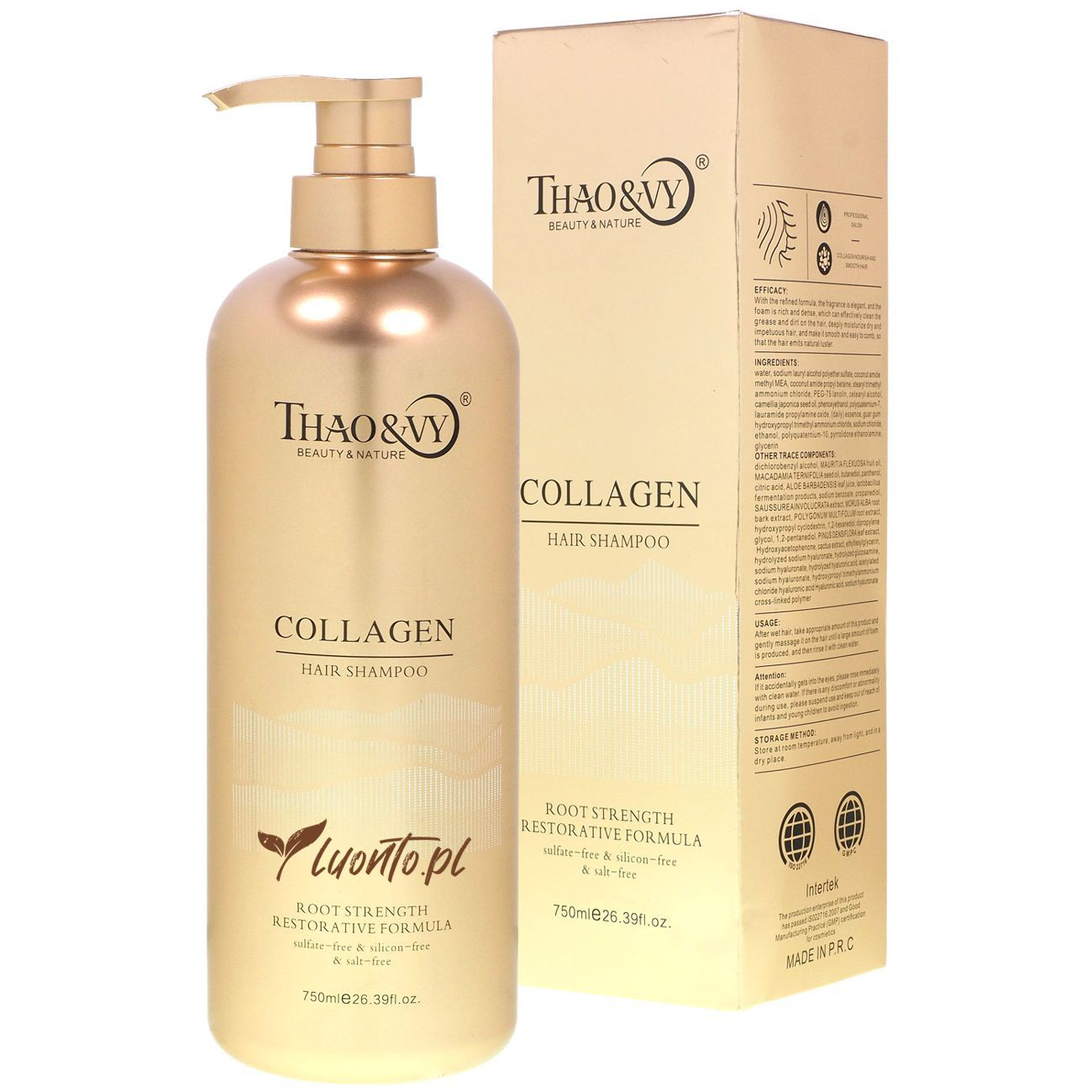 Szampon do włosów 750 ml Thao&Vy wzmacniający, regenerujący