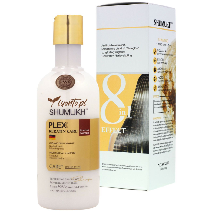 Szampon do włosów 600 g Shumukh 8w1 perfumowany, regeneracyjny biały