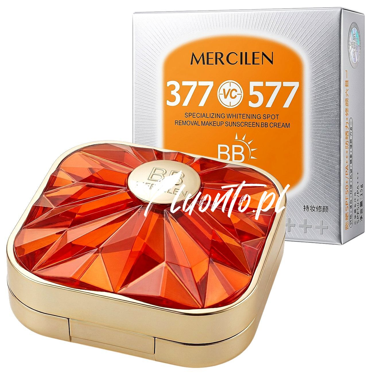 Mercilen krem BB 377 577 wybielający i korygujący SPF50+ PA+++ – luksusowy podkład pielęgnacyjny 15 g