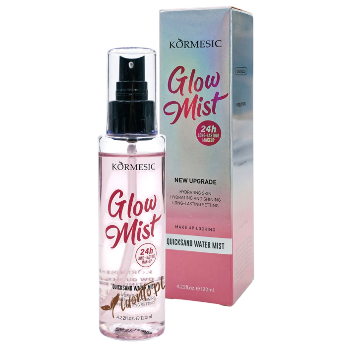 KORMESIC Glow Mist Mgiełka do twarzy utrwalająca makijaż z kwasem hialuronowym i arbutyną 120 ml