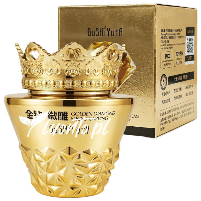 Luksusowy Krem Liftingujący V-Lifting ze złotem i żeń-szeniem GuSHiYutA Golden Diamond Micro Carving Cream