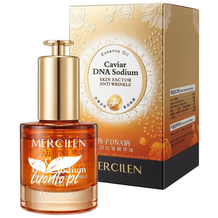 Mercilen przeciwzmarszczkowy olejek serum do twarzy z DNA Sodu i ekstraktem z kawioru 30 ml
